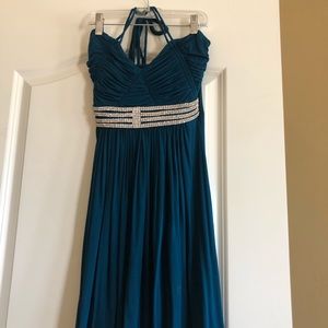 Sky cocktail dress with rhinestone detail